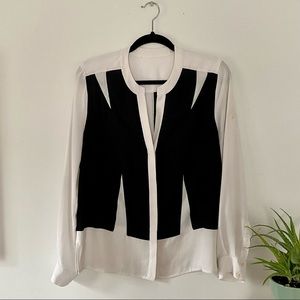 Vintage Bodice Pattern B&W Button Up Shirt